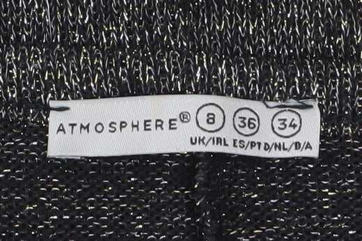 Atmosphere Womens Grey Metallic Long Sleeve Relaxed Knit Jumper Size 8