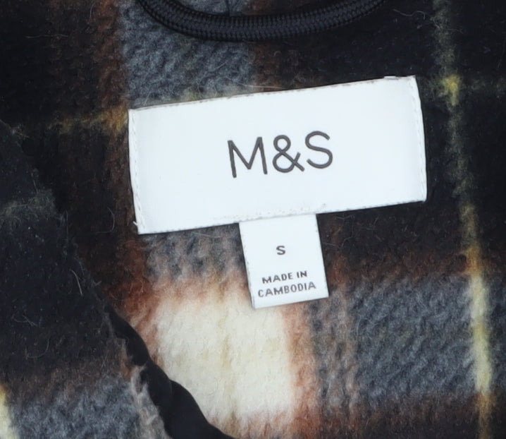 Marks & Spencer Men's Brown Check Flannel Jacket Size S Casual