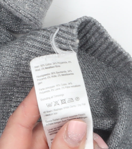 Joules Girls Grey Penguin Jumper 9-12 Months Cotton Wool Knit Winter