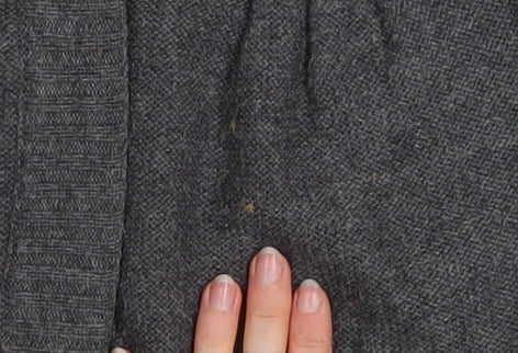 Marks & Spencer Women Grey Size 14 V-Neck Button Cardigan