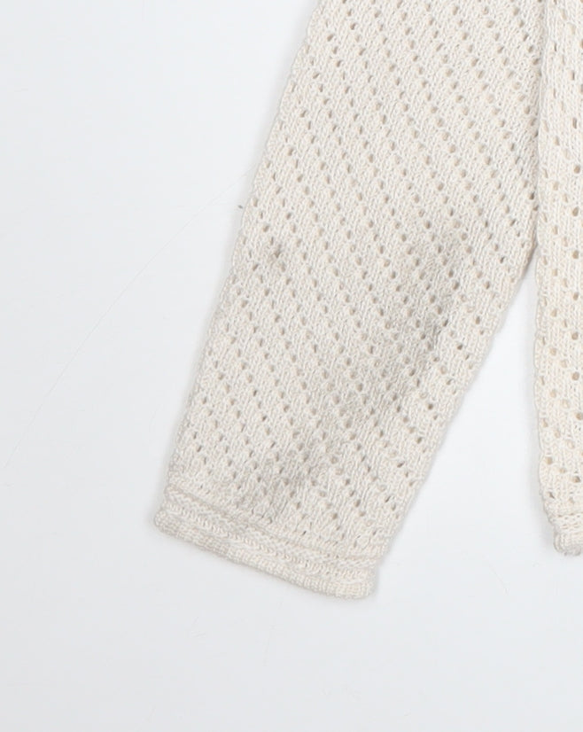 Marks & Spencer Womens Ivory Open-Knit Jumper XS