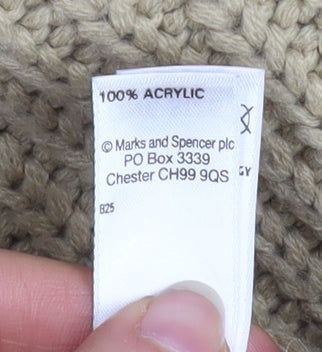 Marks & Spencer Women Beige Knit Cape Jumper One Size Acrylic