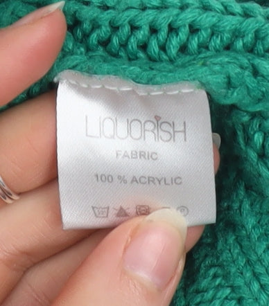 Liquorish Women’s Green Roll Neck Chunky Knit Jumper Size 12