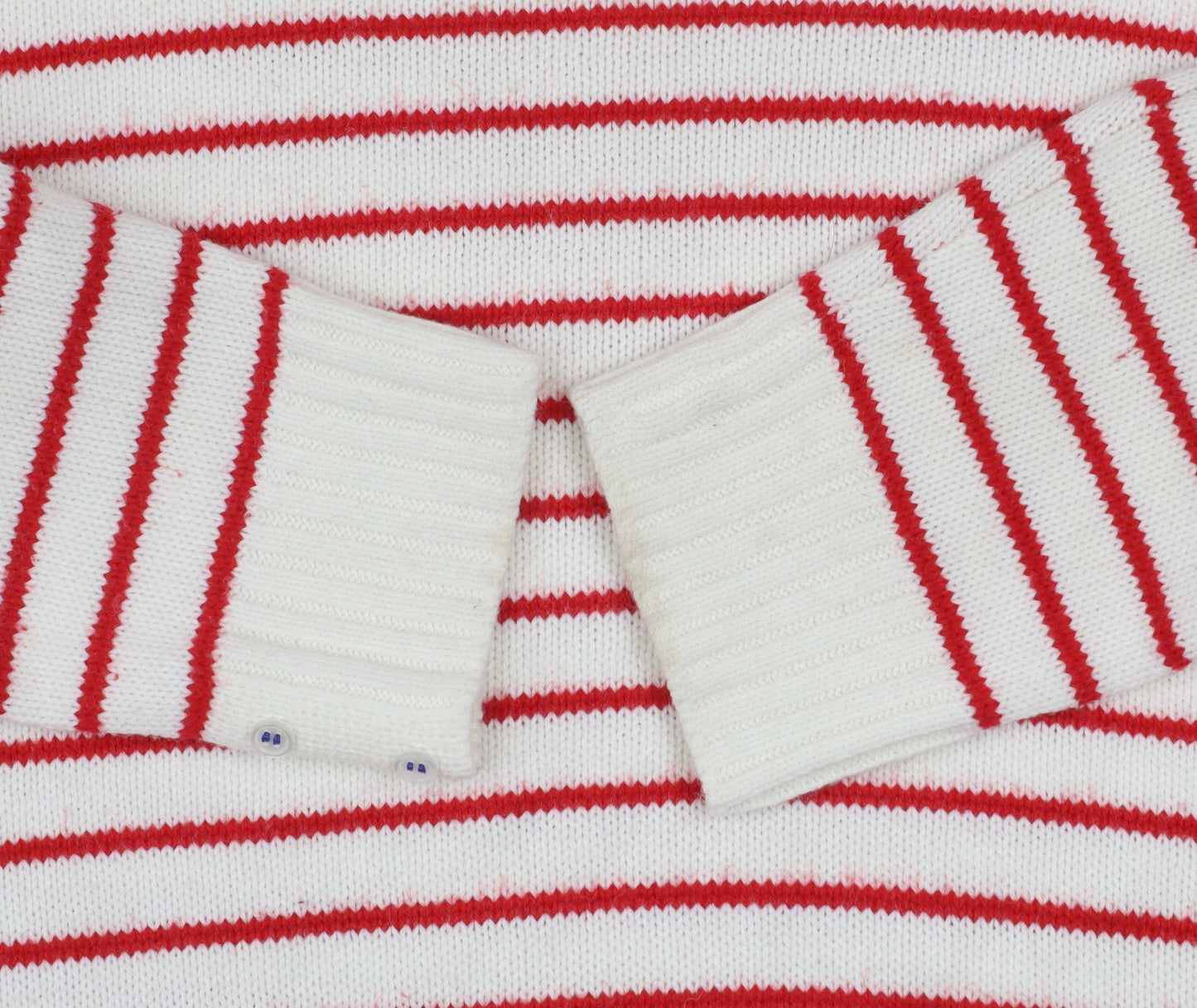 Next Women White Red Striped Crew Neck Knit Jumper Size 10