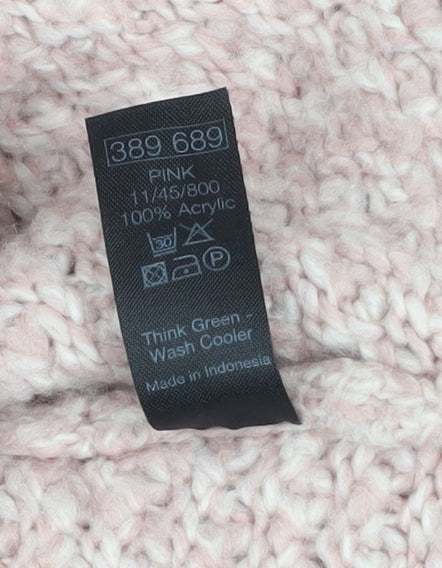 M&Co Women’s Pink Chunky Knit Acrylic Pullover Jumper Size M