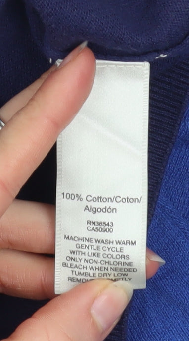 Van Heusen Women's Blue Cotton Cardigan S V-Neck Long Sleeve