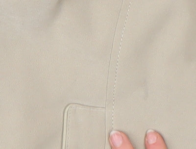 Bonmarché Women Beige Mid-Length Zip-Up Jacket Size 18