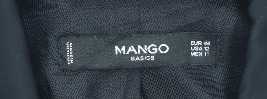 Mango Basics Women's Black Blazer UK 16 Single-Breasted Jacket
