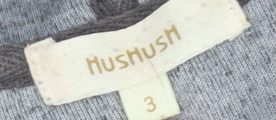 HushHush Women Grey Faux Fur Trim Full Zip Velour Hoodie Size 10