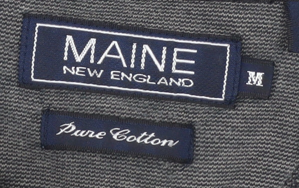 Maine New England Men’s Grey Cotton Short Sleeve Polo Shirt M