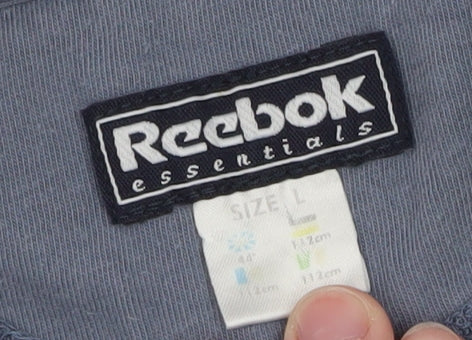 Reebok Men's Blue V-Neck Short Sleeve Cotton T-Shirt Size L