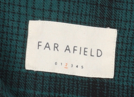 Far Afield Men's Green Check Cotton Long Sleeve Button-Up Shirt Size M