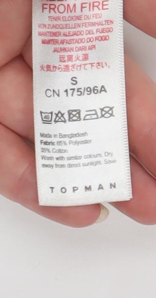 Topman Mens White Slim Fit Formal Dress Shirt Size S
