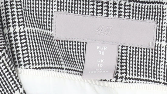H&M Women’s Grey Checked Single-Breasted Blazer UK 10 Classic Fit