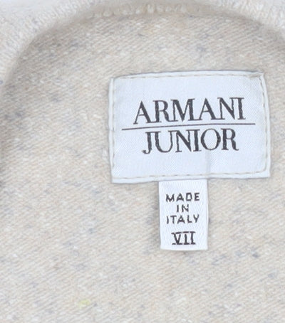 Armani Junior Beige Wool Crew Neck Pullover Jumper L Teens