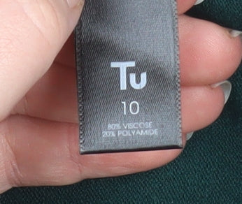 Tu Women Green Size 10 Shift Knit Knee Length Dress
