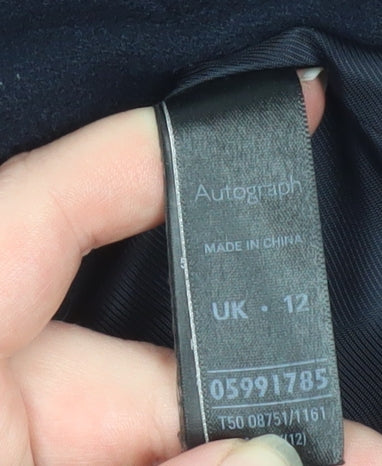 Marks & Spencer Women’s Black Wool Biker Jacket UK 12