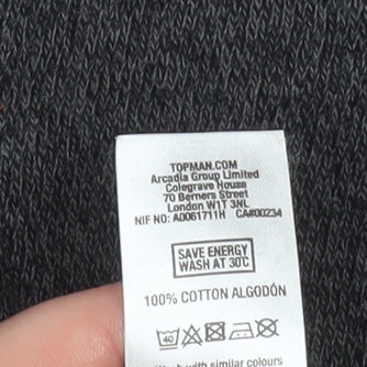 Topman Mens Grey Cotton Crew Neck Jumper Size S Regular Fit