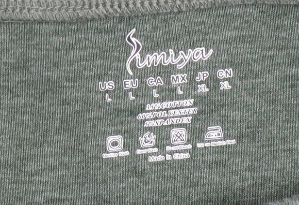 Limisya Women’s Green Long Sleeve Knot Front T-Shirt Size L