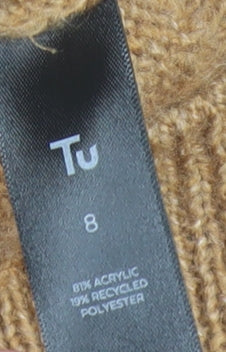 Tu Woman Beige Cable-Knit Sleeveless Vest Jumper Size 8