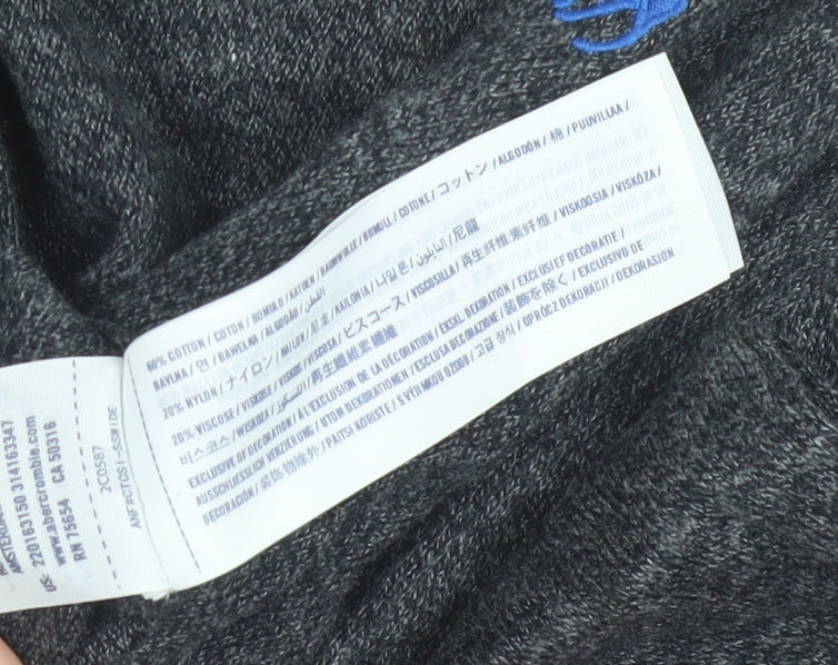 Abercrombie & Fitch Kids Boys Grey V-Neck Jumper XL/16 Cotton Blend