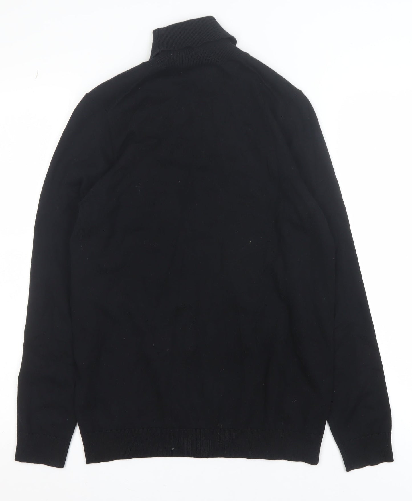 Marks & Spencer Women's Black Roll Neck Cotton Jumper Size S
