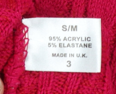 Pure & Natural Women's Pink Cable-Knit Pullover Jumper Size M