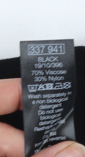 M&Co Women’s Black Crew Neck Button Sleeve Jumper Size 14