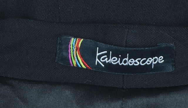 Kaleidoscope Women Black Embroidered Blazer UK 12 Single-Breasted Jacket
