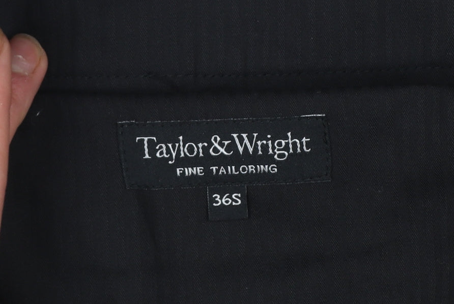 Taylor & Wright Men's Black 36S Formal Dress Trousers