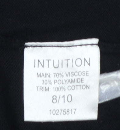 Intuition Women's Black Collared Knit Pullover Jumper Size 8
