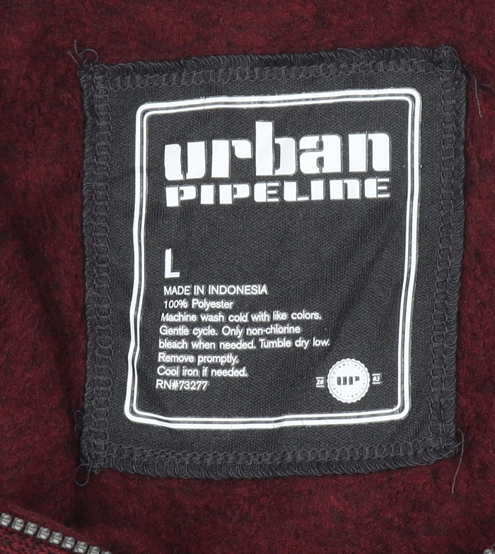 Urban Pipeline Womens Burgundy 1/4 Zip Fleece Sweatshirt Size L Polyester