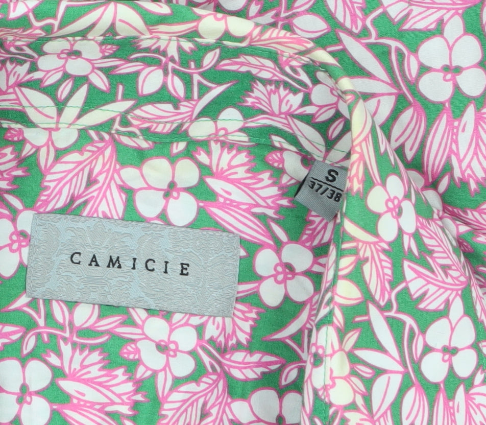 Camicie Women's Multicoloured Floral Cotton Long Sleeve Button-Up Shirt S