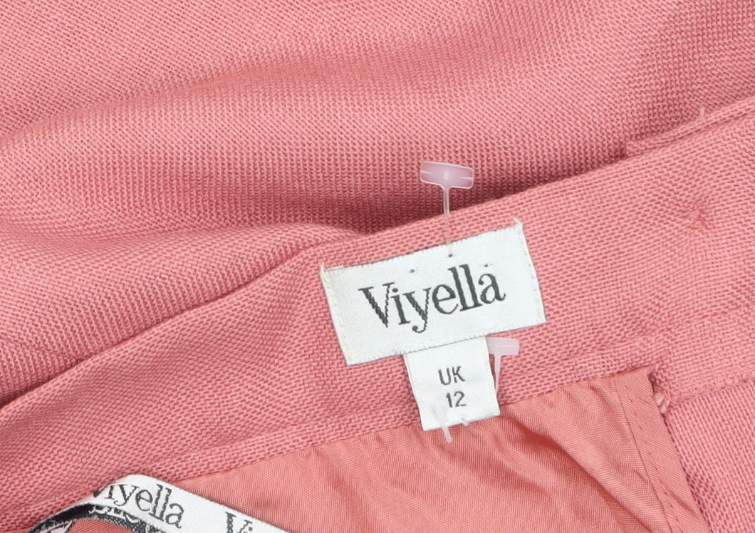 Viyella Women's Pink Wool Pencil Skirt UK 12 Vintage Lined