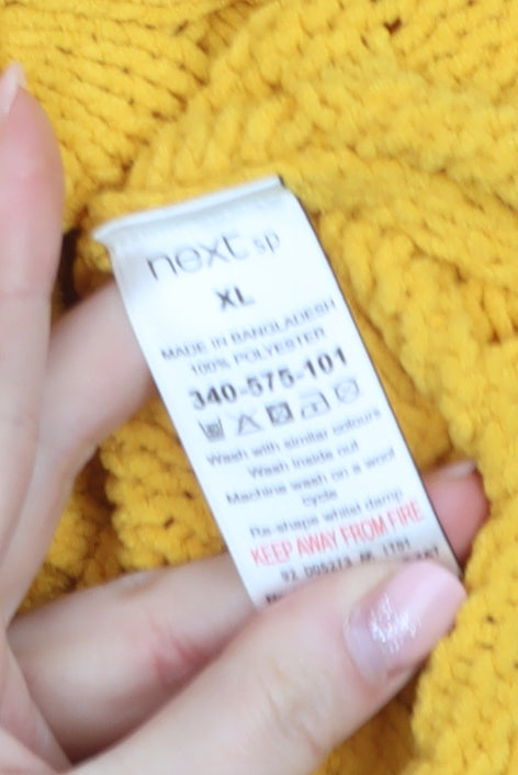 Next Women’s Yellow Cable Knit Crew Neck Jumper XL