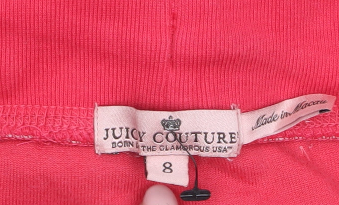 Juicy Couture Girls Red Velour Sweatpants Age 8 Years Elastic Waist