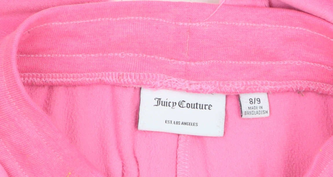 Juicy Couture Girls Pink Velour Sweatpants Size 8-9 Years Drawstring Waist