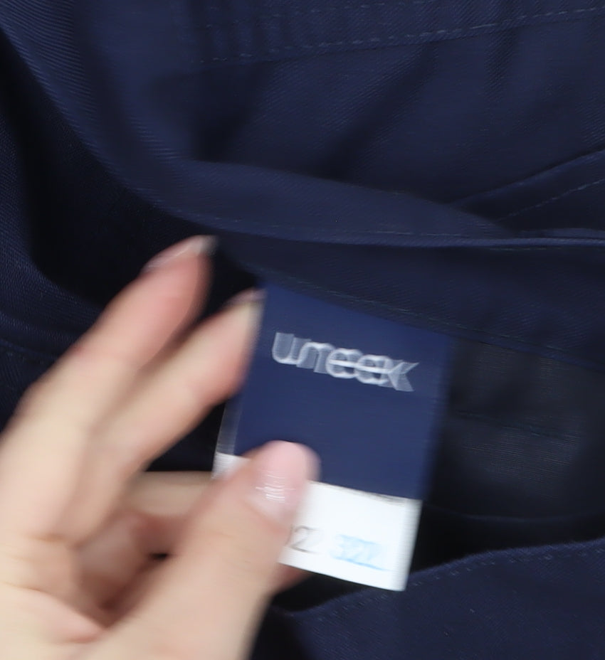 Uneek Men's Navy Blue Cargo Trousers 32L Polyester Cotton Workwear