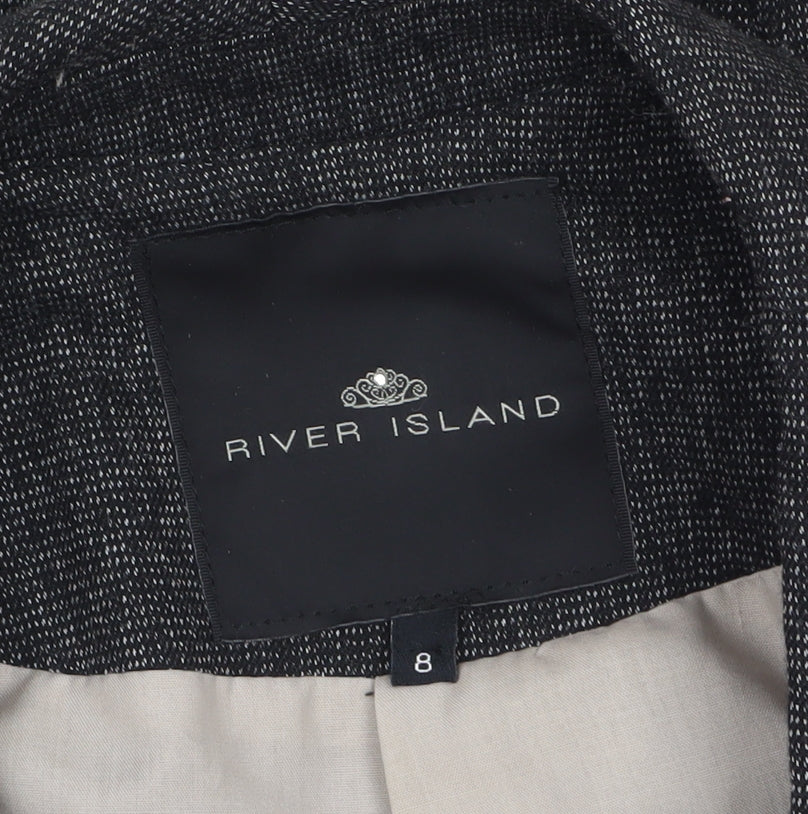 River Island Women's Grey Size 8 Cropped Tailored Suit Jacket