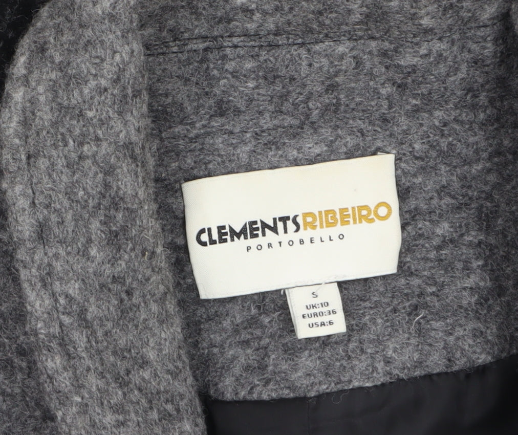 Clements Ribeiro Portobello Womens Grey Black Wool Blend Single-Breasted Blazer UK10