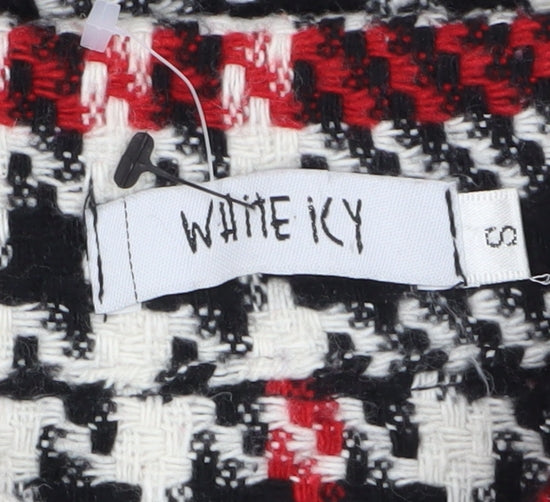 White Icy Women's Black Red Check Tweed Shacket Size S