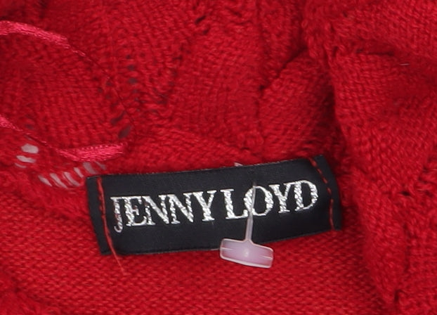Jenny Loyd Women's Red Cowl Neck Chunky Knit Jumper Size S