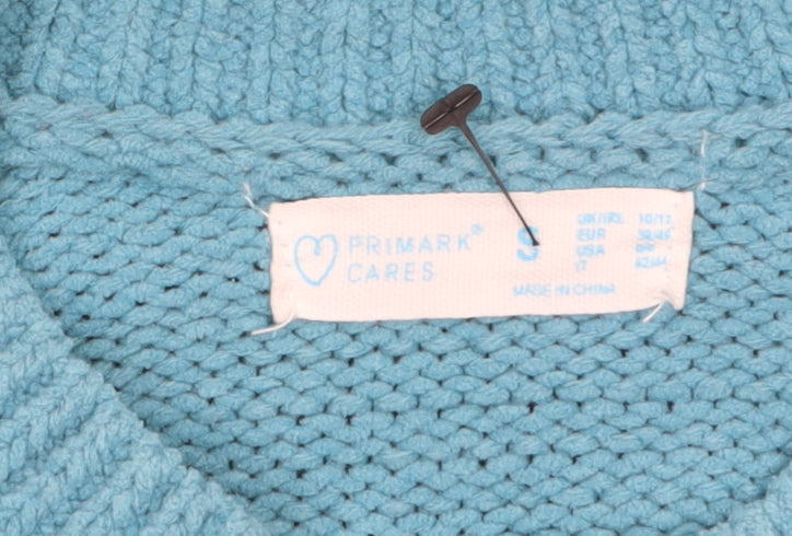 Primark Womens Blue Cable-Knit Pullover Jumper Size S