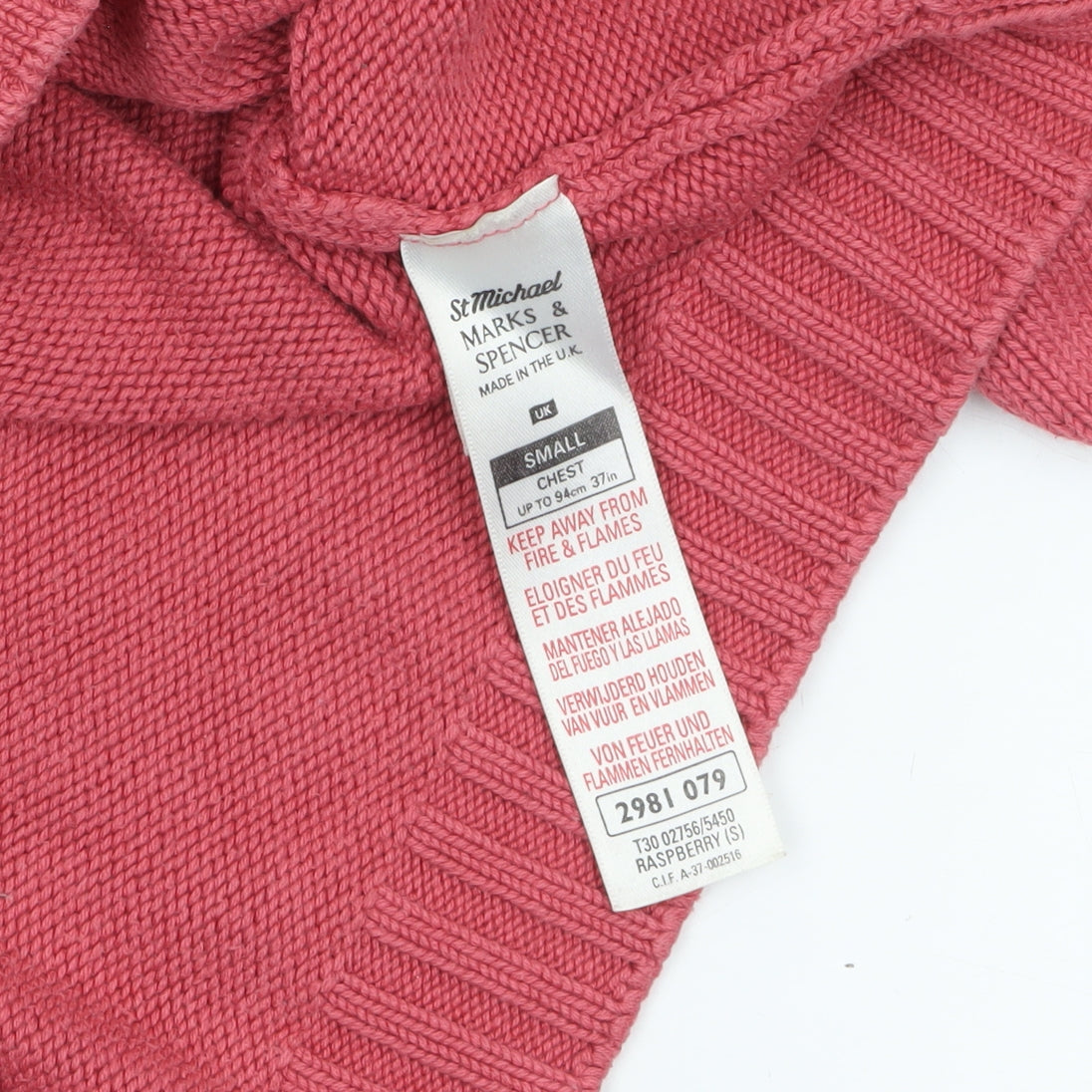 Marks & Spencer Women’s Pink Crew Neck Cotton Jumper Small