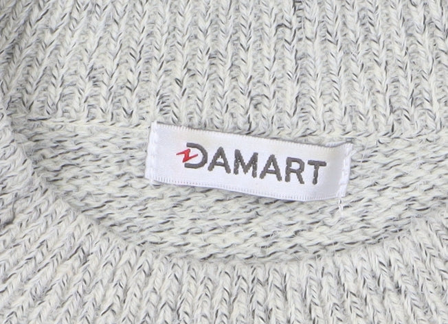 Damart Women's Grey Cable-Knit Crew Neck Pullover Jumper XS