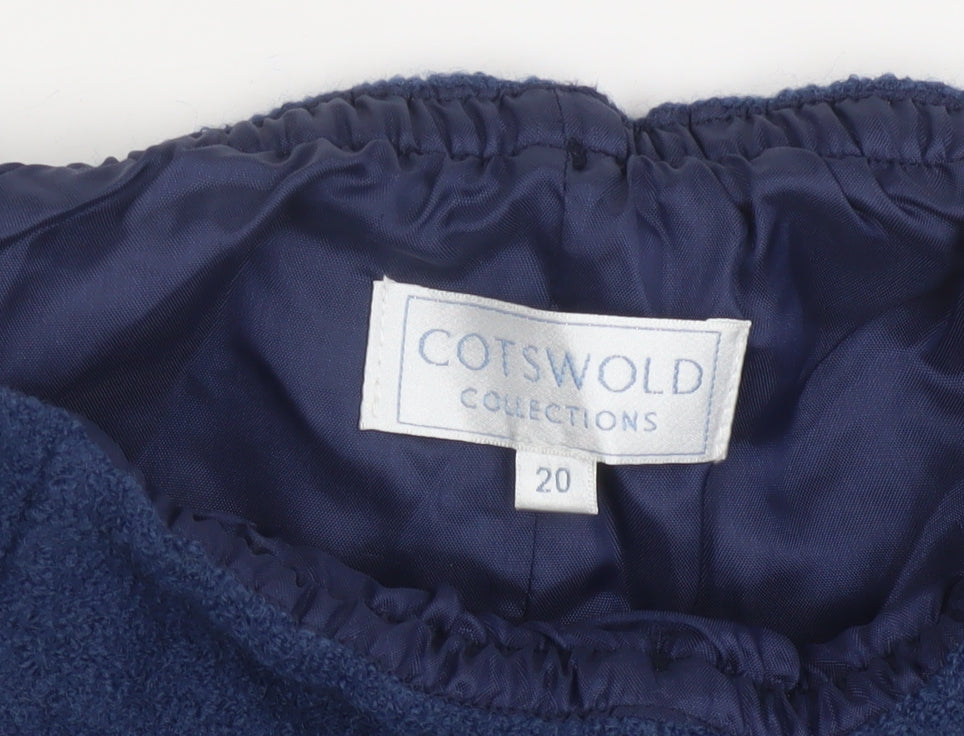 Cotswold Collections Women Blue Wool A-Line Knee Length Skirt Size 20