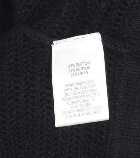 Wynne Collection Women's Black Knit Zip Short Relaxed Jacket Size S