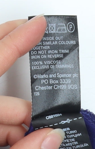 Marks & Spencer Womens Purple Beaded Halter Camisole Tank Top UK 12