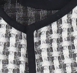 Marks & Spencer Women's Black Check Tweed Blazer Size 14