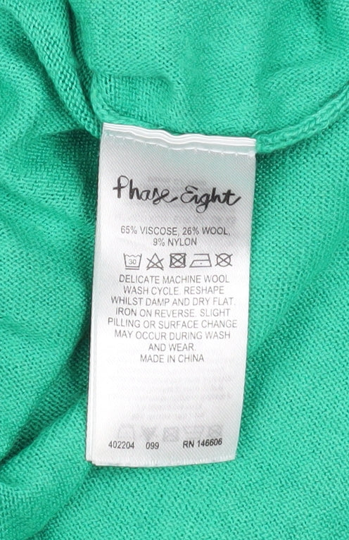 Phase Eight Women's Green Batwing Knit Jumper Size XS